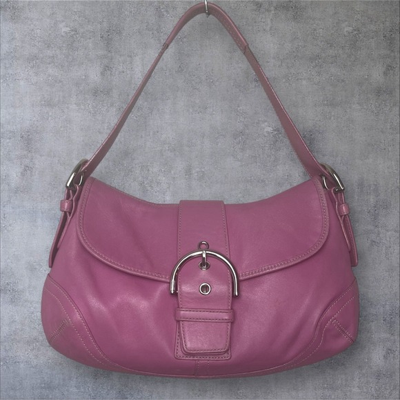 Coach Handbags - Coach Vintage Y2K Pink Leather Soho Shoulder Bag Purse 9248 Front Flap Barbie